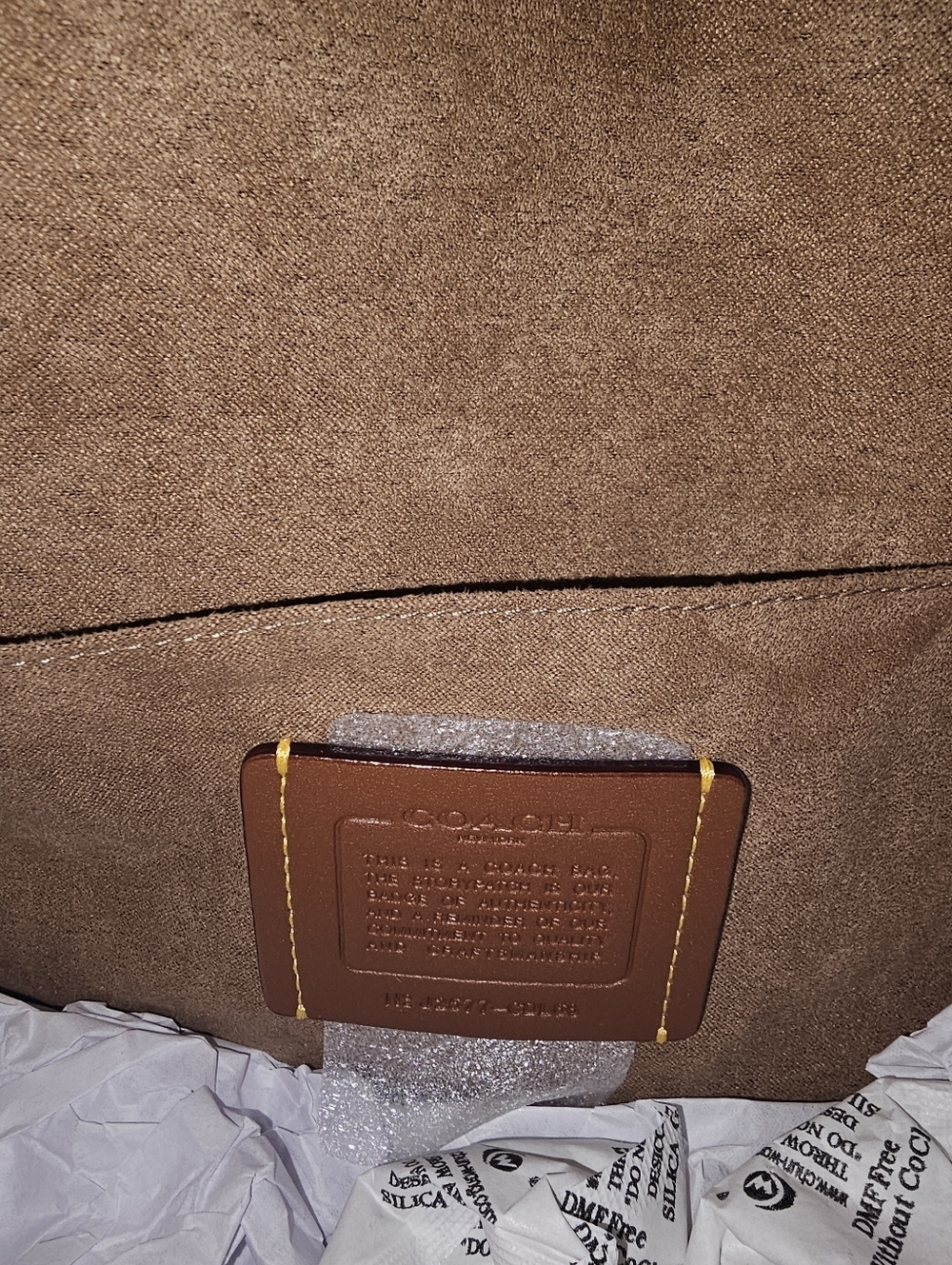Coach Hadley Brown Suede Shoulder Bag with Shearling Trim NWT - Picture 4 of 7